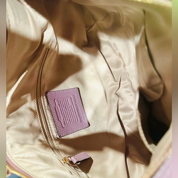 Coach hampton leather hobo bag lilac - Picture 8 of 10